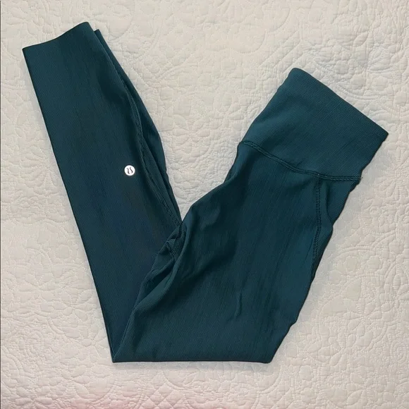 Lululemon Base Pace High-Rise Leggings size 6 25" *Two-Tone Ribbed - Picture 8 of 12